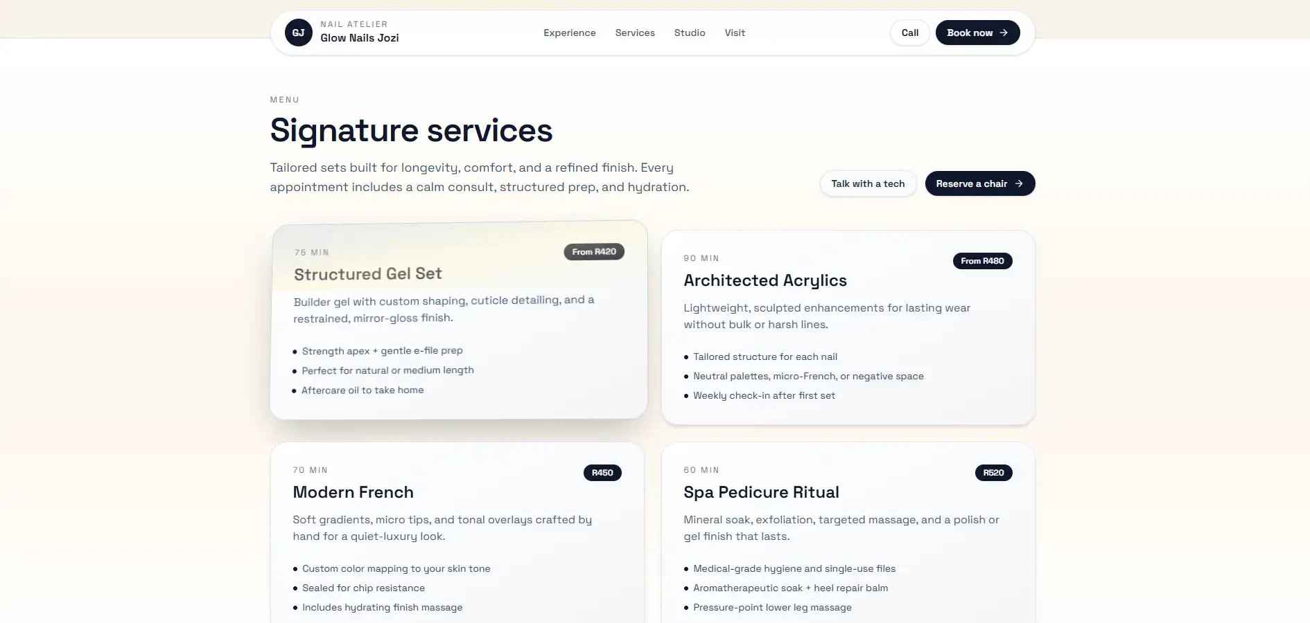 Nail Salon Booking Platform, screen 3