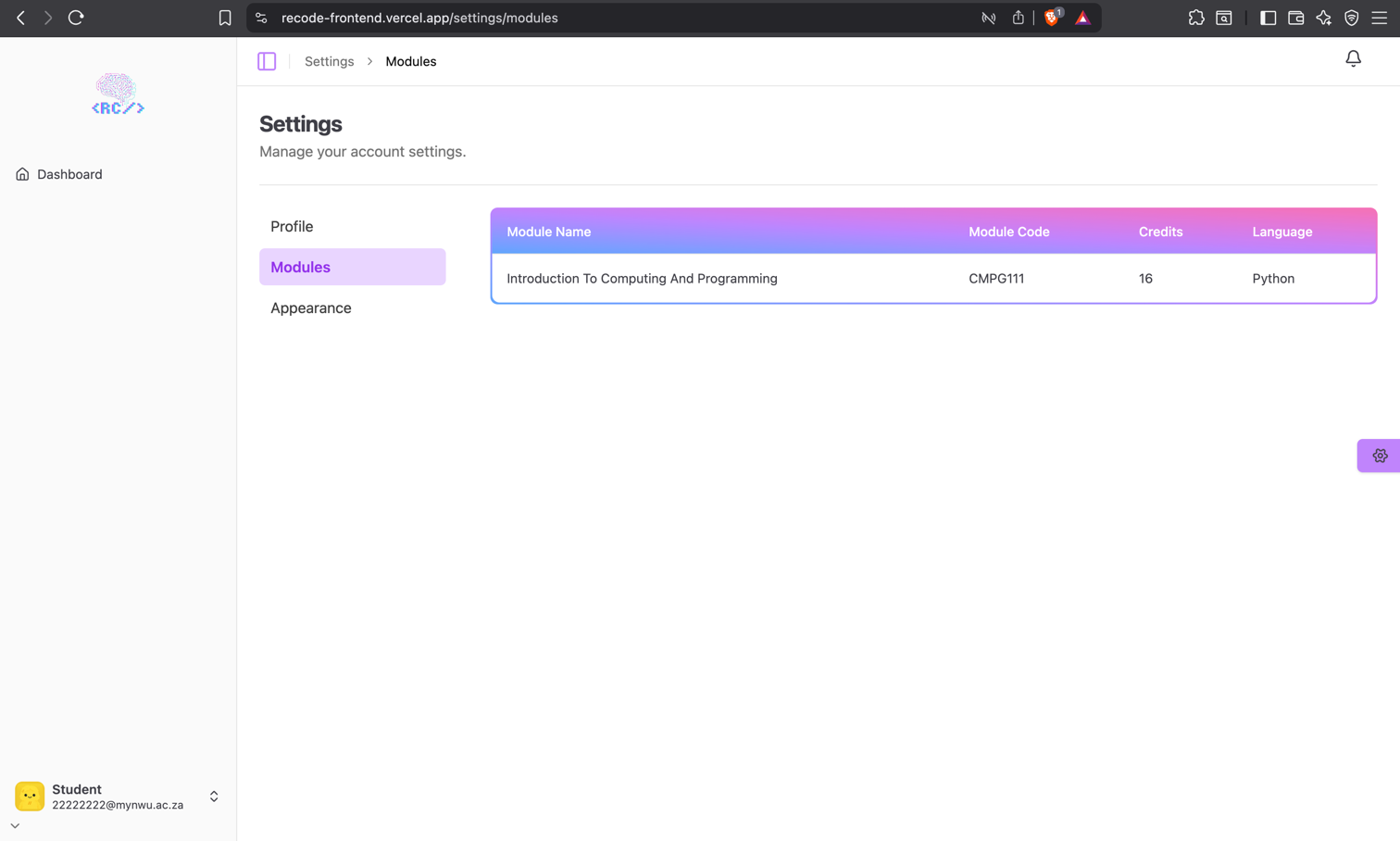 Recode - AI Coding Challenge Platform, screen 5