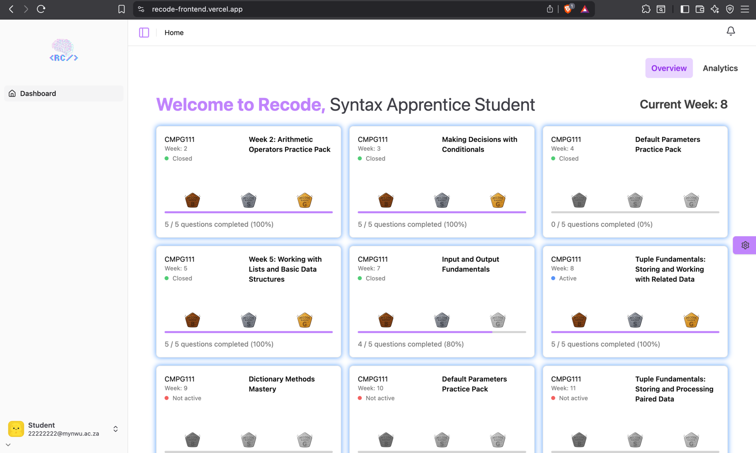 Recode - AI Coding Challenge Platform, screen 6