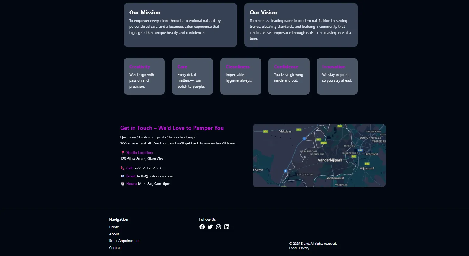 Nail Salon Website, screen 6