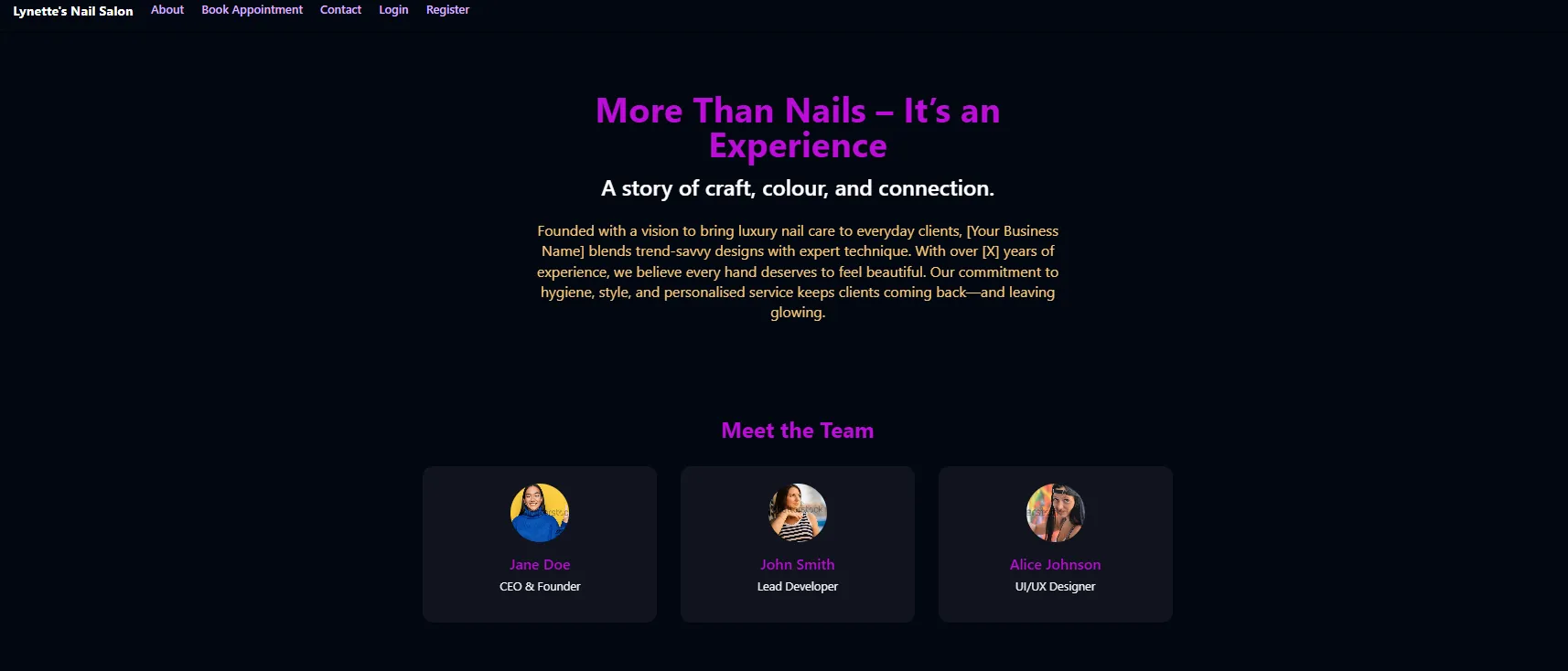 Nail Salon Website, screen 8