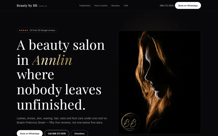 Beauty by BB Salon website
