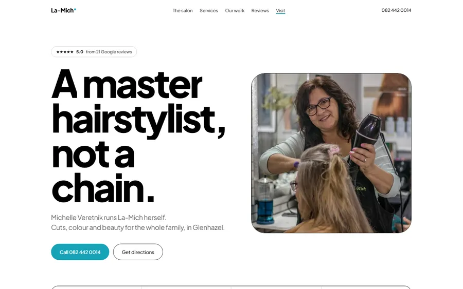 La-Mich Hair and Beauty Salon website