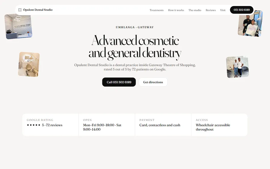 Opulent Dental Studio website